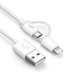 Lightning USBケーブル 充電ケーブル Android Micro USB ML01 ホワイト