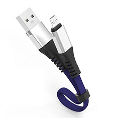 Alcatel 1X 2019用Micro USBケーブル 充電ケーブルAndroidユニバーサル 30cm S03 ネイビー