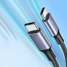 Type-C USB-C to Type-C USB-C アクティブ変換ケーブルアダプタ 100W H05 ダークグレー