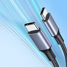 Type-C USB-C to Type-C USB-C アクティブ変換ケーブルアダプタ 60W ダークグレー