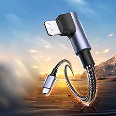Type-C USB-C to Lightning USB アクティブ変換ケーブルアダプタ H01 ダークグレー