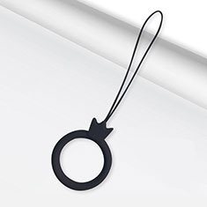 Oppo Find X2 Lite用携帯ストラップ リングストラップ ハンドストラップ アンド指輪 R07 ブラック