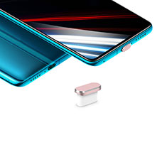 LG K51S用アンチ ダスト プラグ キャップ ストッパー USB-C Android Type-Cユニバーサル H02 ローズゴールド