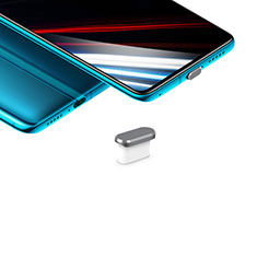 Samsung Galaxy S20 Plus 5G用アンチ ダスト プラグ キャップ ストッパー USB-C Android Type-Cユニバーサル H02 ダークグレー