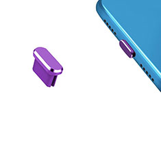 Oppo A18用アンチ ダスト プラグ キャップ ストッパー USB-C Android Type-Cユニバーサル H13 パープル