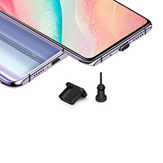 Huawei Enjoy 8 Plus用アンチ ダスト プラグ キャップ ストッパー USB-B Androidユニバーサル H02 ブラック