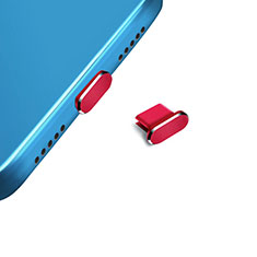 Samsung Galaxy A81用アンチ ダスト プラグ キャップ ストッパー USB-C Android Type-Cユニバーサル H14 レッド