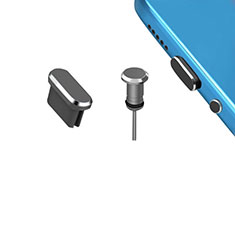 Huawei Enjoy 8用アンチ ダスト プラグ キャップ ストッパー USB-C Android Type-Cユニバーサル H15 ダークグレー