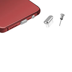 LG G4用アンチ ダスト プラグ キャップ ストッパー USB-C Android Type-Cユニバーサル H17 シルバー