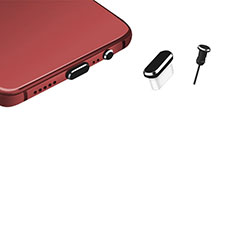 Samsung Wave Y S5380用アンチ ダスト プラグ キャップ ストッパー USB-C Android Type-Cユニバーサル H17 ブラック
