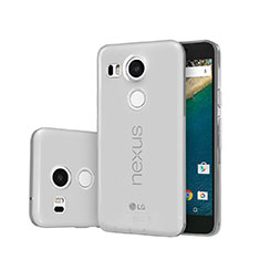 Google Nexus 5X用極薄ソフトケース シリコンケース 耐衝撃 全面保護 クリア透明 グーグル グレー