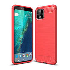 Google Pixel 4用シリコンケース ソフトタッチラバー ライン カバー WL1 グーグル レッド