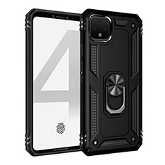 Google Pixel 4用ハイブリットバンパーケース プラスチック アンド指輪 マグネット式 MQ3 グーグル ブラック