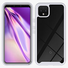 Google Pixel 4用360度 フルカバー ハイブリットバンパーケース クリア透明 プラスチック カバー ZJ1 グーグル ホワイト