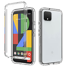 Google Pixel 4用前面と背面 360度 フルカバー 極薄ソフトケース シリコンケース 耐衝撃 全面保護 バンパー 勾配色 透明 グーグル クリア