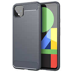 Google Pixel 4 XL用シリコンケース ソフトタッチラバー ライン カバー グーグル グレー