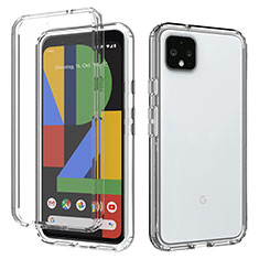 Google Pixel 4 XL用前面と背面 360度 フルカバー 極薄ソフトケース シリコンケース 耐衝撃 全面保護 バンパー 勾配色 透明 グーグル クリア