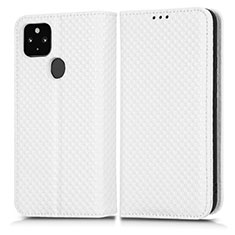 Google Pixel 4a 5G用手帳型 レザーケース スタンド カバー C03X グーグル ホワイト