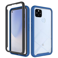 Google Pixel 4a 5G用360度 フルカバー ハイブリットバンパーケース クリア透明 プラスチック カバー ZJ1 グーグル ネイビー