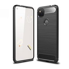 Google Pixel 4a用シリコンケース ソフトタッチラバー ライン カバー グーグル ブラック