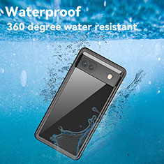 Google Pixel 6a 5G用完全防水ケース ハイブリットバンパーカバー 高級感 手触り良い 360度 W01 グーグル ブラック