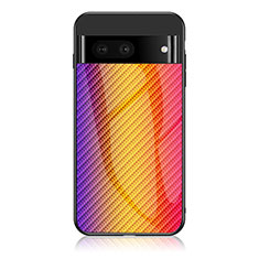 Google Pixel 7 5G用ハイブリットバンパーケース プラスチック 鏡面 虹 グラデーション 勾配色 カバー LS2 グーグル オレンジ