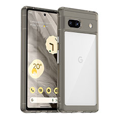 Google Pixel 7a 5G用ハイブリットバンパーケース クリア透明 プラスチック カバー J01S グーグル グレー