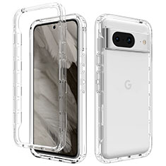 Google Pixel 8 5G用前面と背面 360度 フルカバー 極薄ソフトケース シリコンケース 耐衝撃 全面保護 バンパー 透明 グーグル クリア