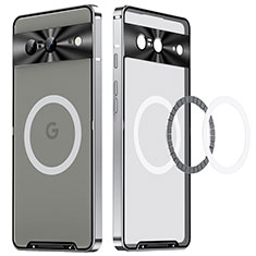 Google Pixel 8 5G用ケース 高級感 手触り良い メタル兼プラスチック バンパー Mag-Safe 磁気 Magnetic LK2 グーグル シルバー