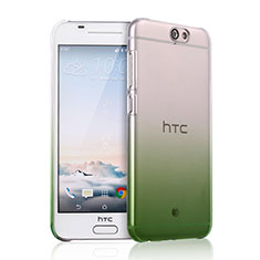 HTC One A9用ハードケース グラデーション 勾配色 クリア透明 HTC グリーン