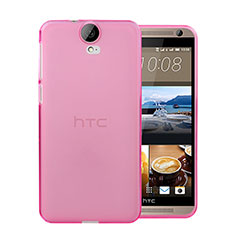 HTC One E9 Plus用極薄ソフトケース シリコンケース 耐衝撃 全面保護 クリア透明 HTC ピンク