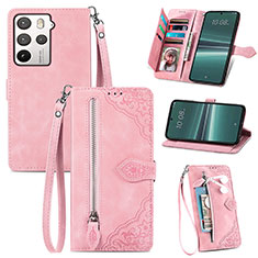 HTC U23 5G用手帳型 レザーケース スタンド カバー S06D HTC ピンク