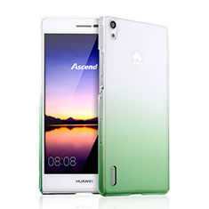 Huawei Ascend P7用ハードケース グラデーション 勾配色 クリア透明 ファーウェイ グリーン