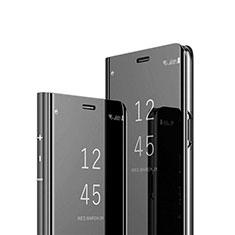 Huawei Enjoy 10 Plus用手帳型 レザーケース スタンド 鏡面 カバー L03 ファーウェイ ブラック