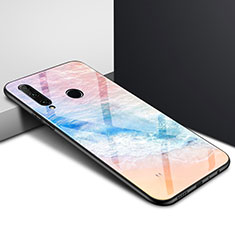 Huawei Enjoy 10 Plus用ハイブリットバンパーケース プラスチック 鏡面 虹 グラデーション 勾配色 カバー ファーウェイ オレンジ