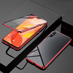 Huawei Enjoy 10e用ケース 高級感 手触り良い アルミメタル 製の金属製 360度 フルカバーバンパー 鏡面 カバー M01 ファーウェイ レッド