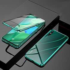 Huawei Enjoy 10e用ケース 高級感 手触り良い アルミメタル 製の金属製 360度 フルカバーバンパー 鏡面 カバー M01 ファーウェイ グリーン