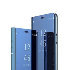 Huawei Enjoy 10e用手帳型 レザーケース スタンド 鏡面 カバー L02 ファーウェイ ネイビー