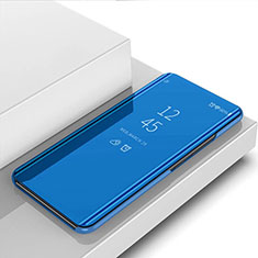 Huawei Enjoy 10S用手帳型 レザーケース スタンド 鏡面 カバー ファーウェイ ネイビー