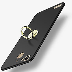 Huawei Enjoy 5S用ハードケース プラスチック 質感もマット アンド指輪 A02 ファーウェイ ブラック
