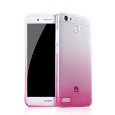 Huawei Enjoy 5S用極薄ソフトケース グラデーション 勾配色 クリア透明 ファーウェイ ピンク