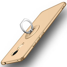 Huawei Enjoy 7 Plus用ハードケース プラスチック 質感もマット アンド指輪 ファーウェイ ゴールド