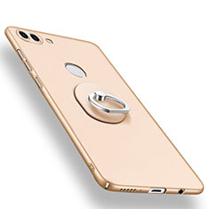 Huawei Enjoy 8 Plus用ハードケース プラスチック 質感もマット アンド指輪 A01 ファーウェイ ゴールド