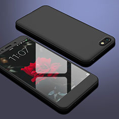 Huawei Enjoy 8e Lite用ハードケース プラスチック 質感もマット 前面と背面 360度 フルカバー ファーウェイ ブラック
