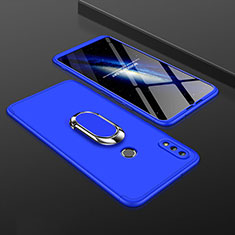 Huawei Enjoy 9 Plus用ハードケース プラスチック 質感もマット 前面と背面 360度 フルカバー アンド指輪 ファーウェイ ネイビー