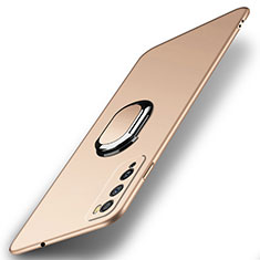 Huawei Enjoy Z 5G用ハードケース プラスチック 質感もマット アンド指輪 マグネット式 A01 ファーウェイ ゴールド
