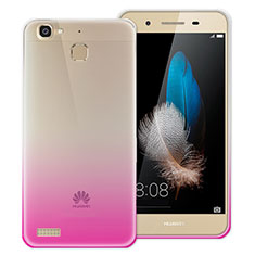 Huawei G8 Mini用極薄ソフトケース グラデーション 勾配色 クリア透明 ファーウェイ ローズレッド