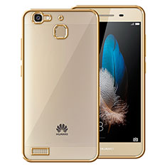 Huawei G8 Mini用ハイブリットバンパーケース クリア透明 プラスチック ファーウェイ ゴールド