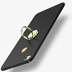 Huawei GR3 (2017)用ハードケース プラスチック 質感もマット アンド指輪 A02 ファーウェイ ブラック