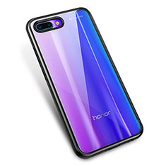 Huawei Honor 10用極薄ソフトケース シリコンケース 耐衝撃 全面保護 クリア透明 H02 ファーウェイ ブラック